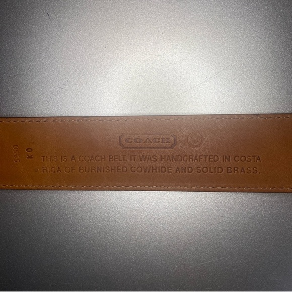 NWT Rare & Vintage Coach Belt Burnished Cowhide and Solid Brass - Size 34 in - Picture 7 of 9